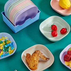 日式家用吐骨头盘碟塑料餐桌创意可爱小盘子垃圾盘放菜骨碟吐骨碟