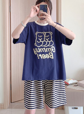 纯棉棉夏季哺乳大码家居服