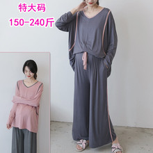 孕妇哺乳睡衣家居服套装 莫代尔月子服春秋产后产妇喂奶怀孕期大码