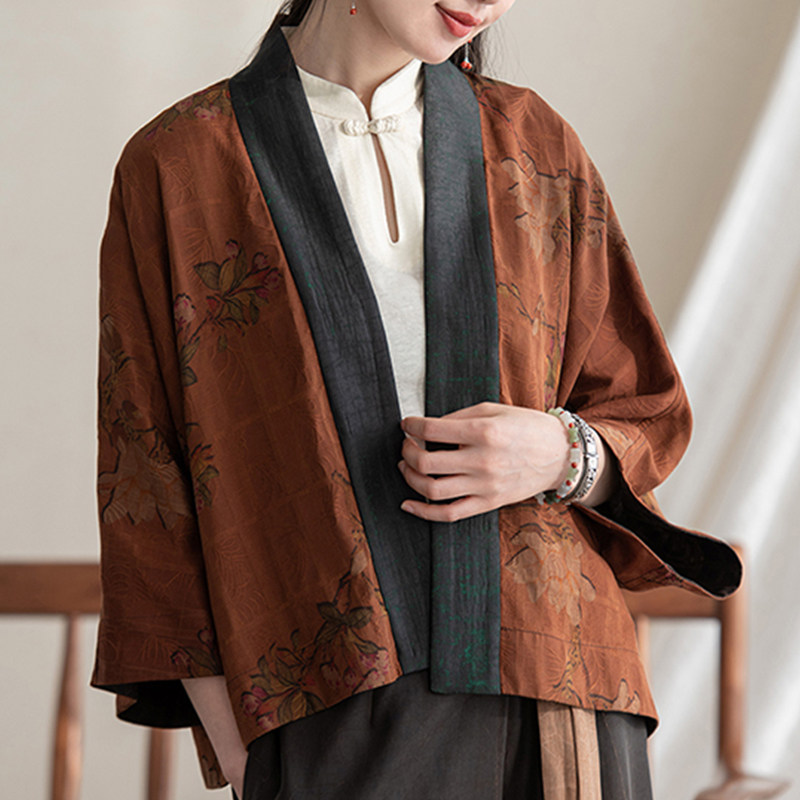 ZM947 봄과 여름 실크 향기로운 구름 원사 양면 탑 패턴 새로운 HANFU 누에 실크 외부 목도리 절단 그림