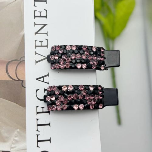 韩版炫彩水钻发夹边夹侧边刘海前额一字夹子头饰鸭嘴夹