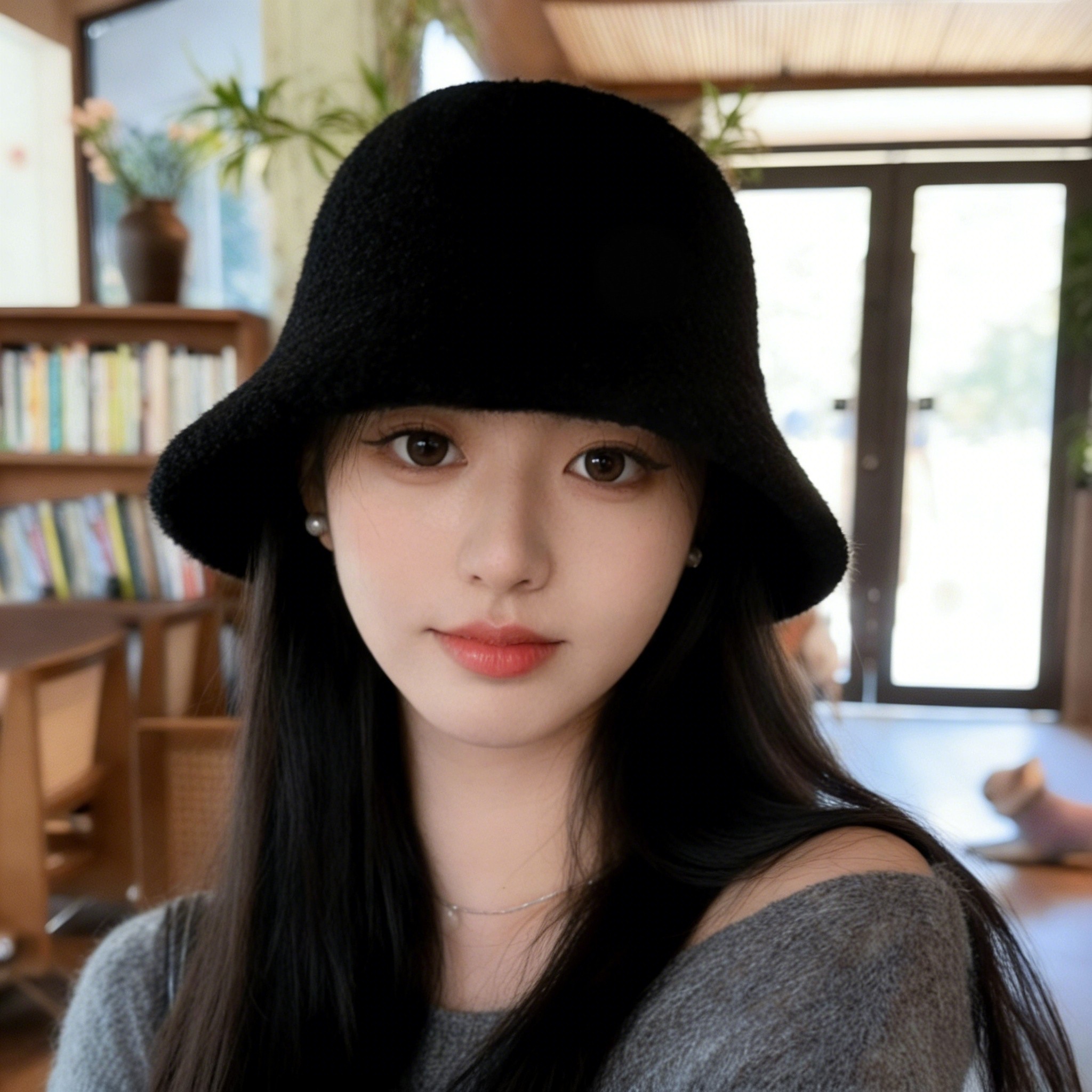 显脸小大头围渔夫帽女秋冬季2025新款保暖加厚防寒盆帽时尚毛绒帽