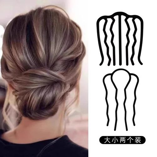 u型发簪丸子头盘发神器四齿插梳2025新款发卡头发固定夹子u形发夹
