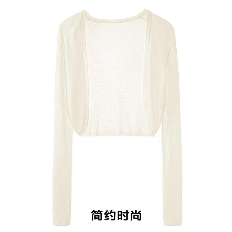 夏季女款白色针织长袖披肩图片