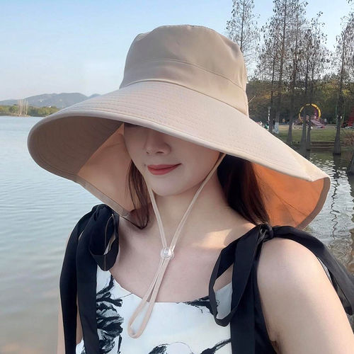 夏季大檐护颈遮阳帽女骑行