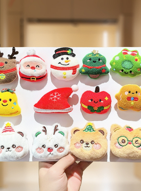 新款圣诞节礼物胸针毛绒圣诞树老人玩偶公仔围巾鞋帽装饰配件别针