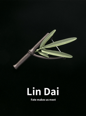 复古竹子胸花设计感小众胸针中国风竹叶衣服西装领口别针配饰女男