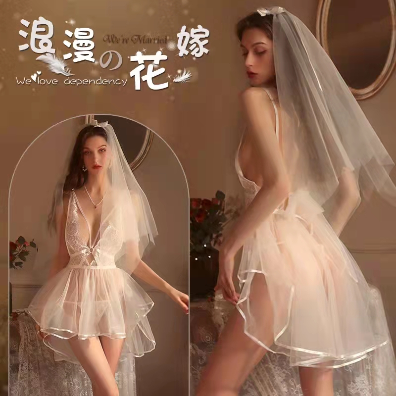 性感内衣女诱惑睡衣制服婚纱透明火辣情感趣味新娘套装纯欲情调