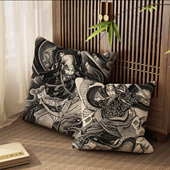 日式 饰沙发抱枕靠垫棉麻亚麻抱枕含芯汽车抱枕靠背大靠枕 纹身店装