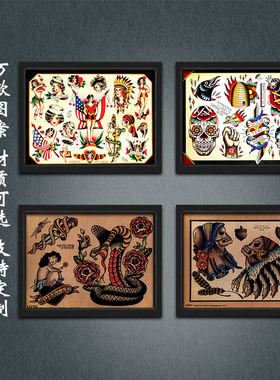 酒吧欧美复古壁画牛皮纸海报