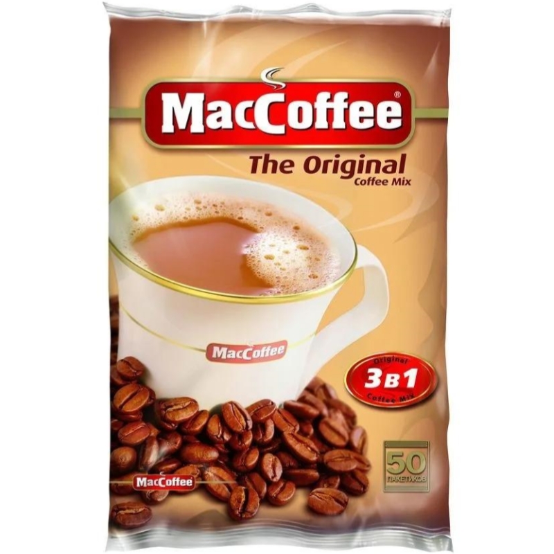 进口美卡菲咖啡MacCoffee俄罗斯风味三合一速溶咖啡50包西餐饮品-封面