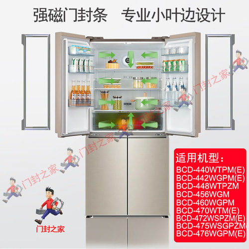 美的四门冰箱密封胶条原厂BCD-440WTPM(E) 442WGPM(E) 448WTPZM