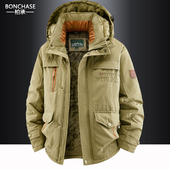 防寒棉衣棉服外套大码 冬季 户外连帽东北特厚棉袄男装 加绒加厚大衣