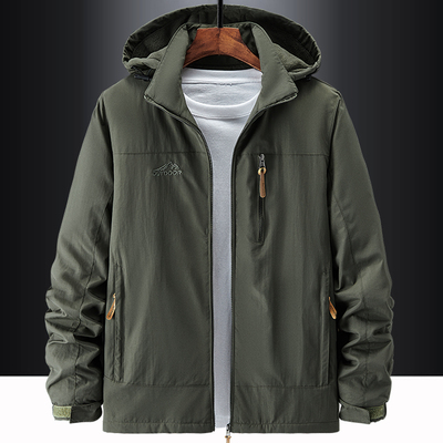 可脱卸帽春秋宽松多口袋夹克