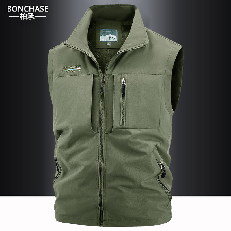 户外速干多口袋摄影师马夹钓鱼外套男休闲薄款坎肩背心立领男马甲,男装,常规马甲,淘宝优惠券,粉丝福利购,淘宝优惠卷