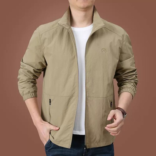 立领春秋宽松夹克外套