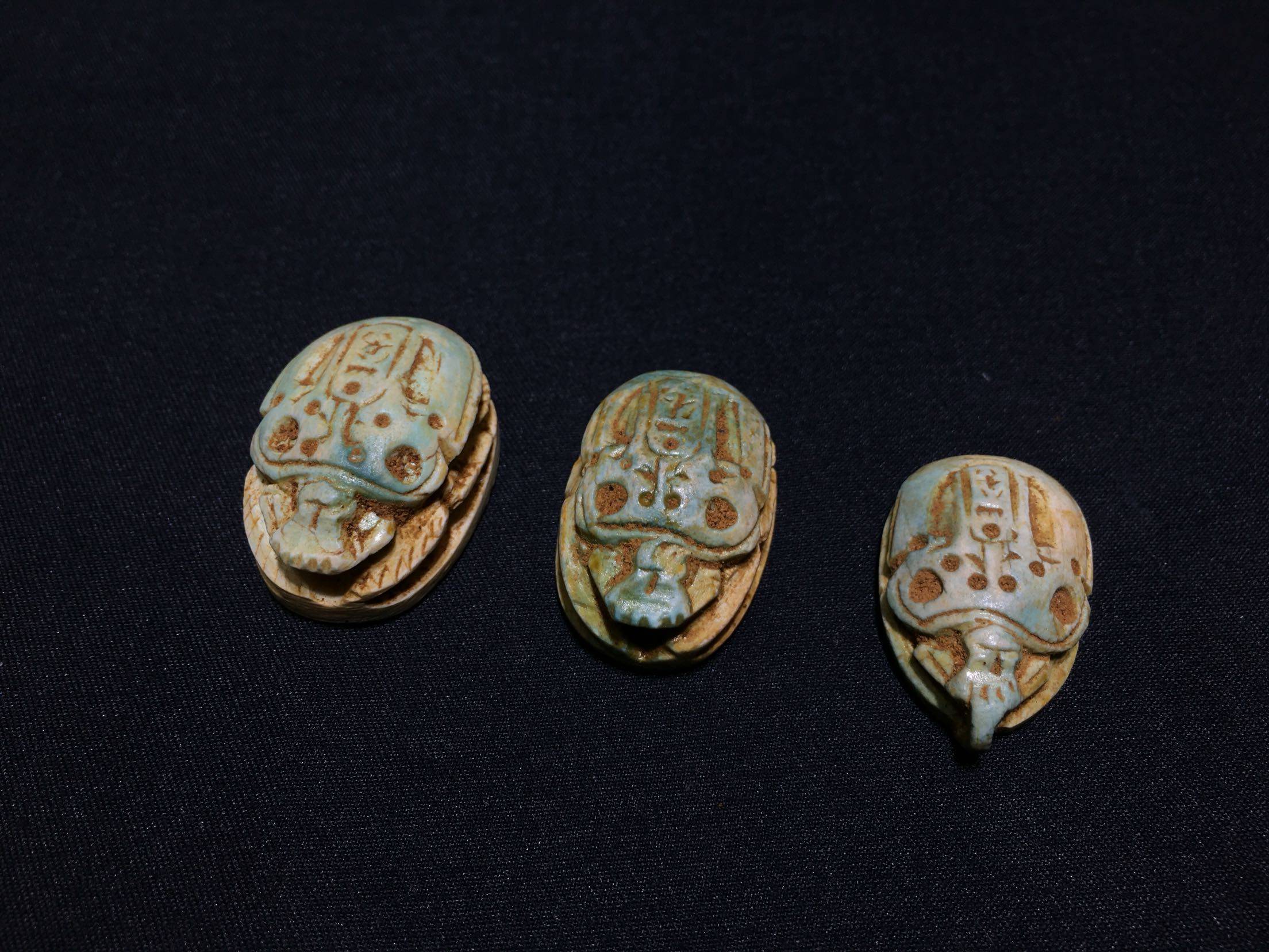 古埃及萨珊王朝玛瑙 天然绿松石萨珊古印天河石古印章萨珊印珠