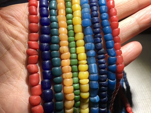 西亚楼兰文化贸易珠七彩贸易珠老琉璃古法老琉璃米珠diy配饰