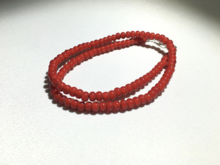 高乔红色白芯琉璃高乔吾.郎款白芯琉璃手串项链锁骨链diy配饰