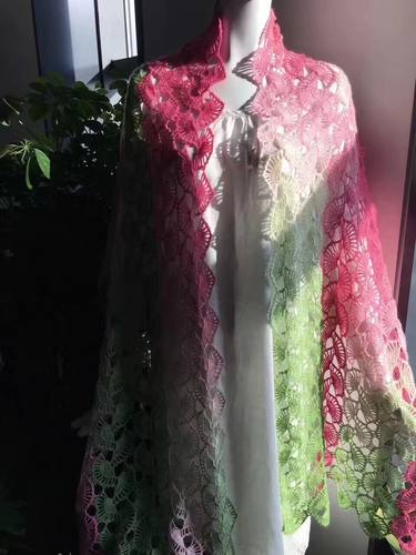 长段染披肩围巾毛线包邮