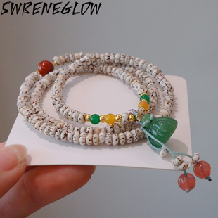 天然星月圈男款简约大气款莲蓬吊坠盘玩多宝菩提子饰品手链女手串