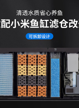 适配小米家智能鱼缸滤材物理生化模块配件改装升级过滤耗材可拆洗