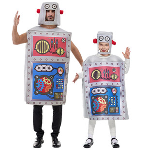 儿童成人表演服装机器人衣服万圣节cosplay亲子演出舞台走秀搞笑