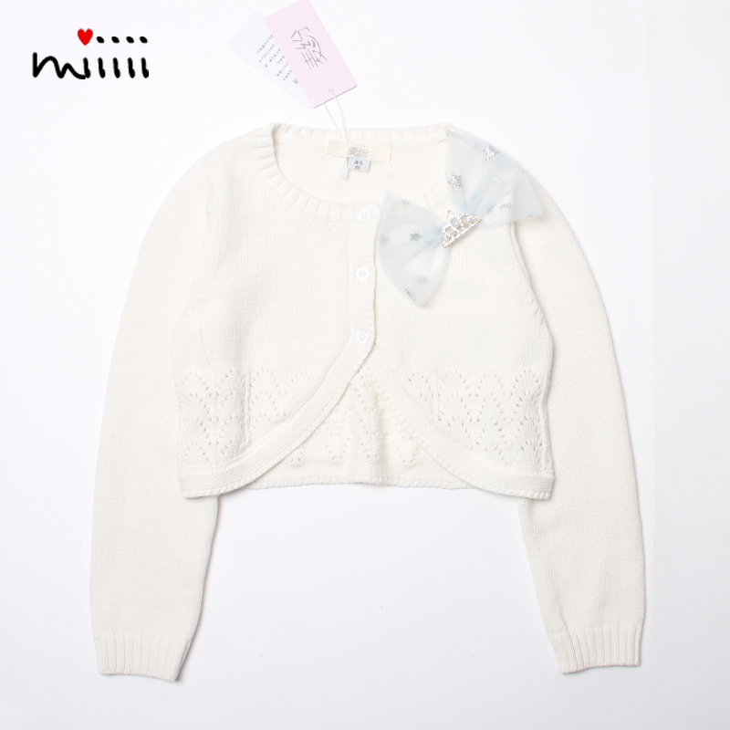 女童毛衣针织开衫秋季长袖纯棉