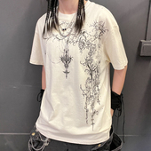 hiphop西海岸线稿复古透气轻薄短袖 王有病工作室 180G破洞 T恤