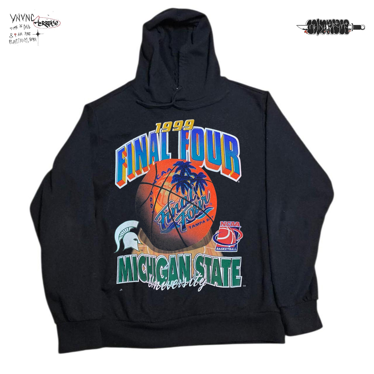 清仓款！复古休闲街头MICHIGAN密歇根州立大学篮球秋冬连帽卫衣