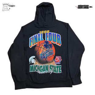 清仓款！复古休闲街头MICHIGAN密歇根州立大学篮球秋冬连帽卫衣