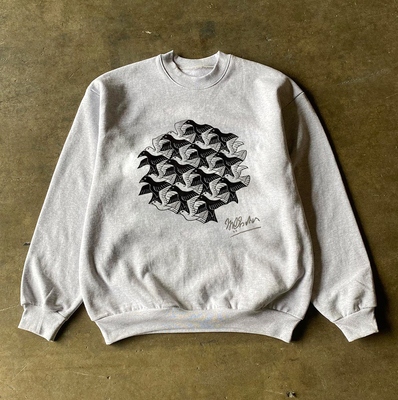 清仓款！王有病工作室！小众设计款鸟鱼拼接Sweatshirt圆领卫衣