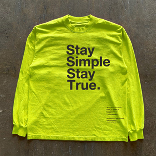 T恤学院风 长袖 清仓款 多巴胺彩色小众保持真实荧光绿男女同款