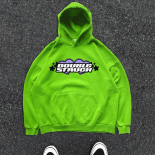 480G纯棉大毛圈 ins卡通美式复古高街vintage男女hoodie连帽卫衣