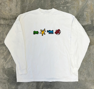 t恤男女情侣装 清仓款 高街艺术涂鸦原宿oversize小众涂鸦长袖