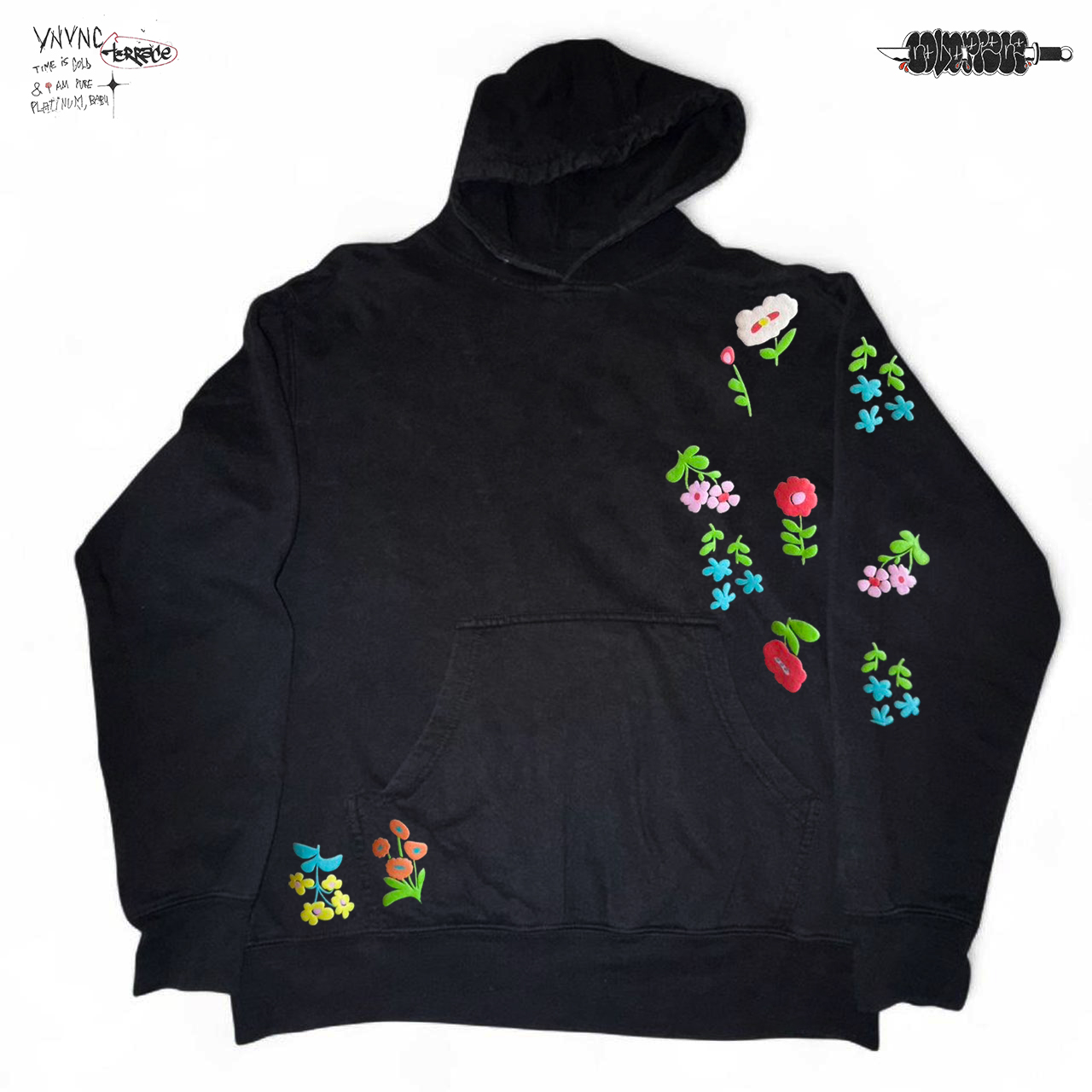 清仓款！ins风花朵涂鸦高级感情侣卫衣女2025新款爆款小个子