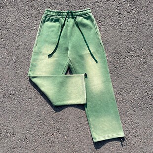 王有病工作室 只做心头好物!裤子美式重磅450克做旧水洗卫裤抽绳