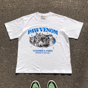 Cat搞怪猫咪情侣短袖 王有病工作室 Scream 透气正肩版 t恤 220G