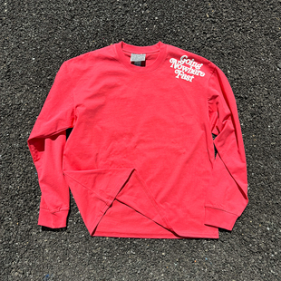 王有病工作室 重磅260G！梵文发泡字母男女情侣早秋新款长袖t恤潮