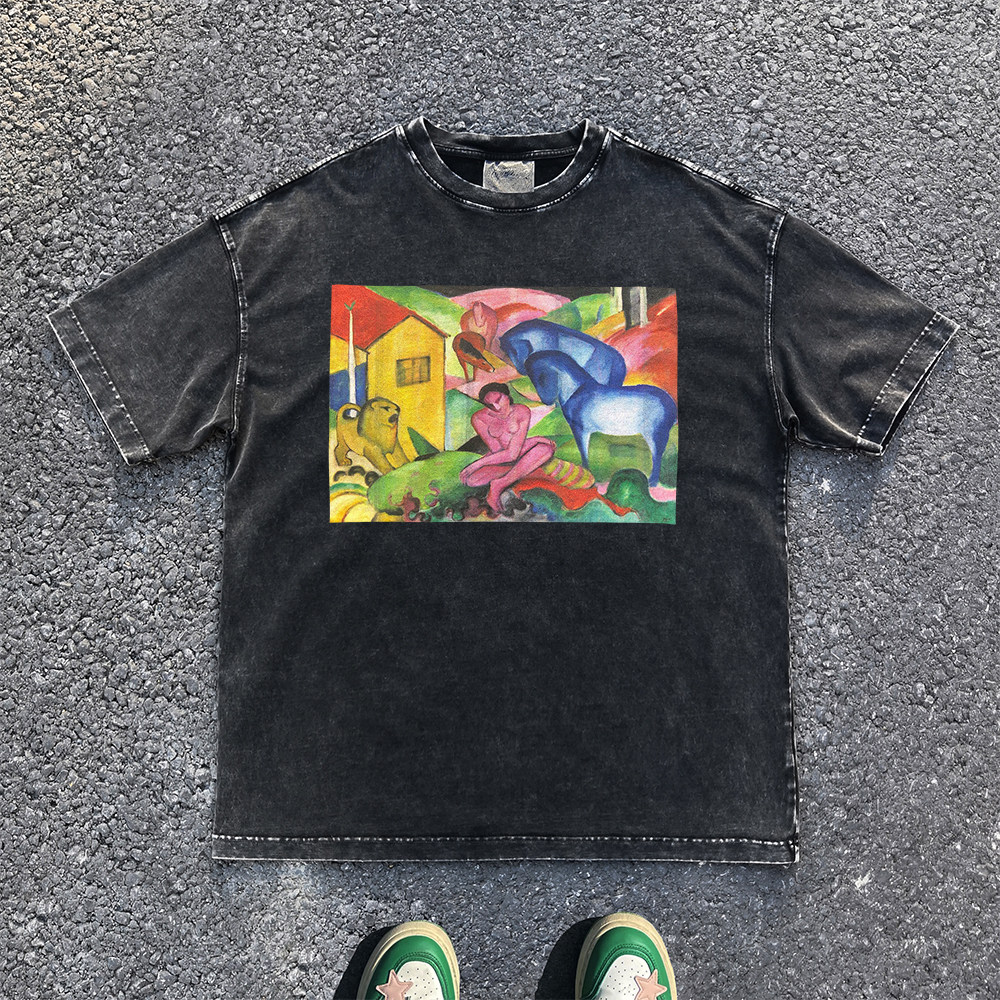 王有病工作室 重磅260G！franz marc 弗兰茨马克短袖T恤情侣装