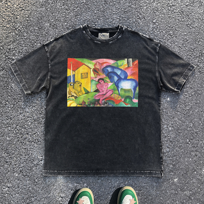 王有病工作室 重磅260G！franz marc 弗兰茨马克短袖T恤情侣装