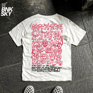 王有病工作室 220G 透气正肩版 ！街头艺术家凯斯哈林男女短袖t恤