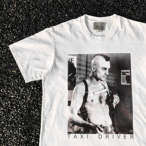 王有病工作室 重磅260G！TAXI DRIVER T-shirt 复古白色短袖T恤