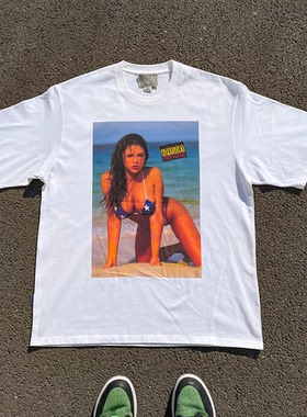 王有病工作室 重磅260G！Bikini girl海滩女孩短袖T恤男女情侣装