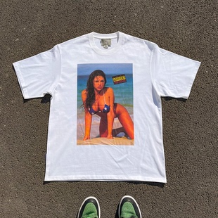 王有病工作室 重磅260G!Bikini girl海滩女孩短袖T恤男女情侣装