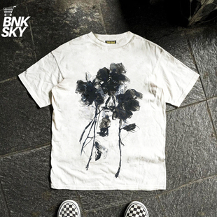 原宿oversize潮流短袖 透气正肩版 T恤学院风 220G 王有病工作室