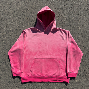 450G重磅清仓 多巴胺色系小众设计感情侣连帽衫高级感水洗卫衣