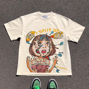 王有病工作室 重磅260G!驾笼真太郎 我裂开了短袖T恤男女情侣装