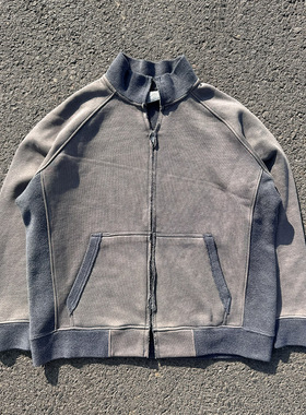 王有病工作室 只做心头好物！水洗重磅450克立领开衫外套深蓝色