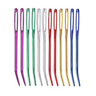 氧化铝弯头针大眼针手缝针织补加粗大孔毛衣线针手工缝合绒线粗针